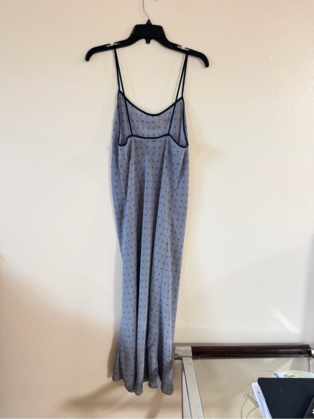 Vintage y2k Valentino navy Blue Slip Dress with rose print - Picture 4 of 6